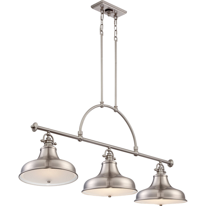 Three Light Island Chandelier from the Emery collection in Brushed Nickel finish