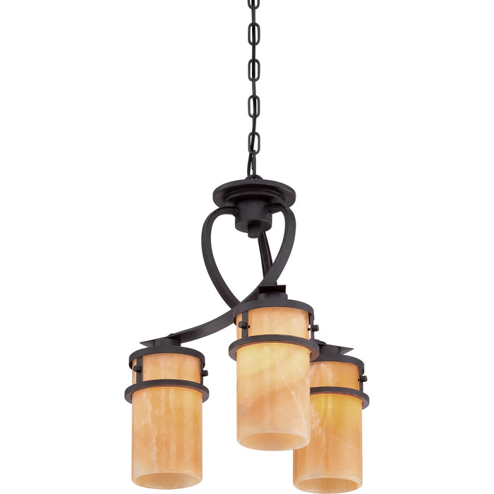 Three Light Chandelier from the Kyle collection in Imperial Bronze finish