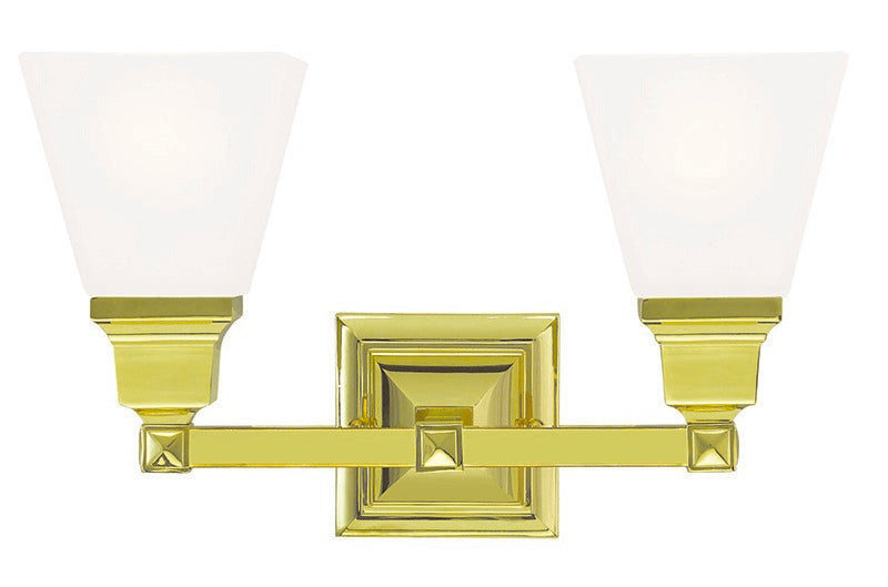 Livex Lighting - 1032-02 - Two Light Bath Vanity - Mission - Polished Brass