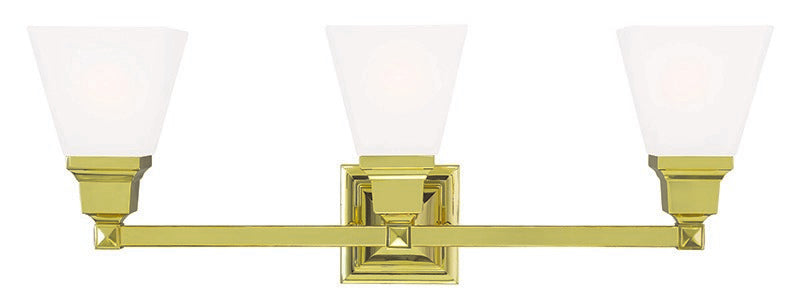 Livex Lighting - 1033-02 - Three Light Bath Vanity - Mission - Polished Brass