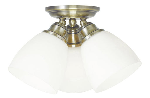 Livex Lighting - 13664-01 - Three Light Ceiling Mount - Somerville - Antique Brass