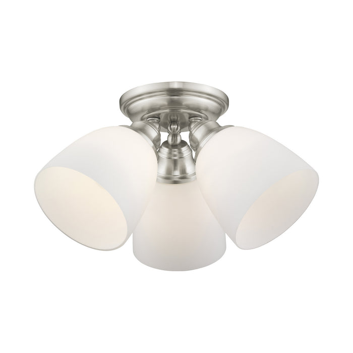 Three Light Ceiling Mount from the Somerville collection in Brushed Nickel finish