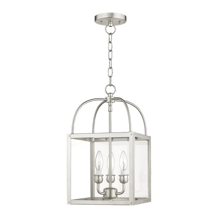 Three Light Mini Pendant/Ceiling Mount from the Milford collection in Brushed Nickel finish