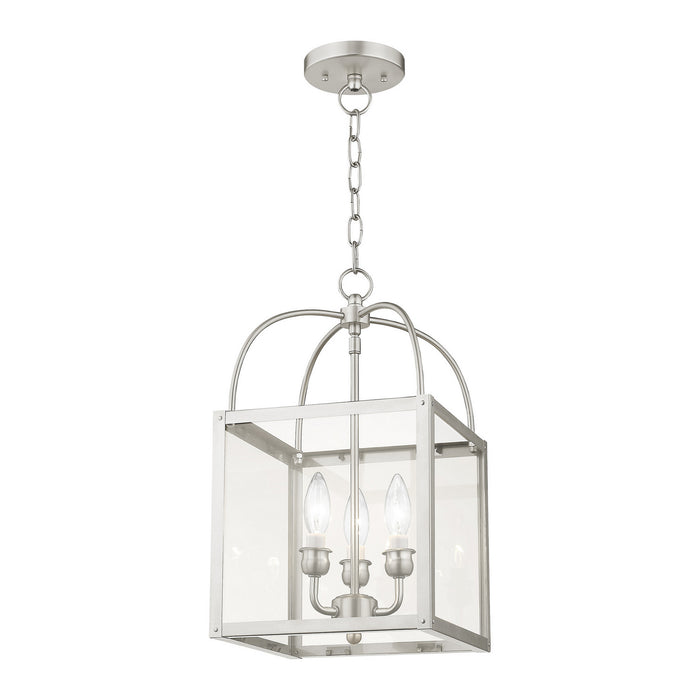 Three Light Mini Pendant/Ceiling Mount from the Milford collection in Brushed Nickel finish