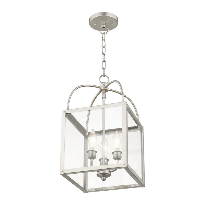 Three Light Mini Pendant/Ceiling Mount from the Milford collection in Brushed Nickel finish