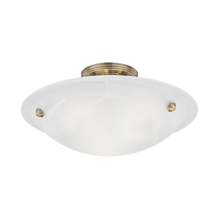 Three Light Ceiling Mount from the Oasis collection in Antique Brass finish