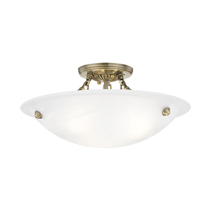Livex Lighting - 4273-01 - Three Light Ceiling Mount - Oasis - Antique Brass