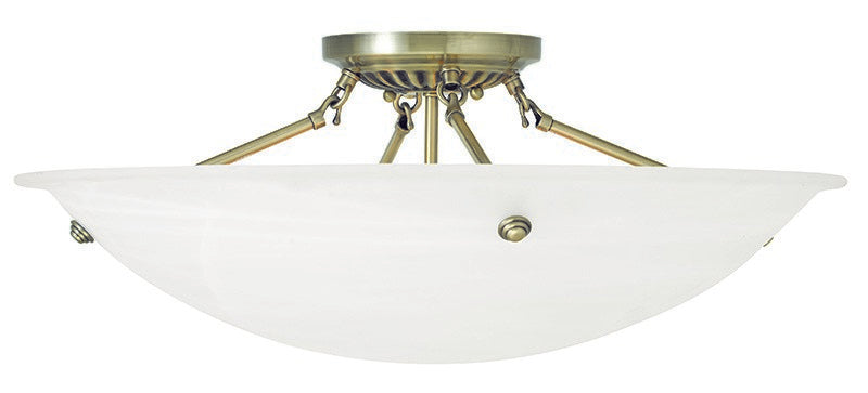Livex Lighting - 4275-01 - Four Light Ceiling Mount - Oasis - Antique Brass