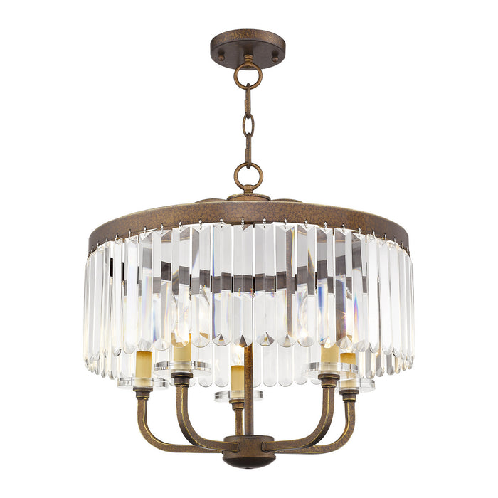 Five Light Chandelier/Ceiling Mount from the Ashton collection in Hand Painted Palacial Bronze finish