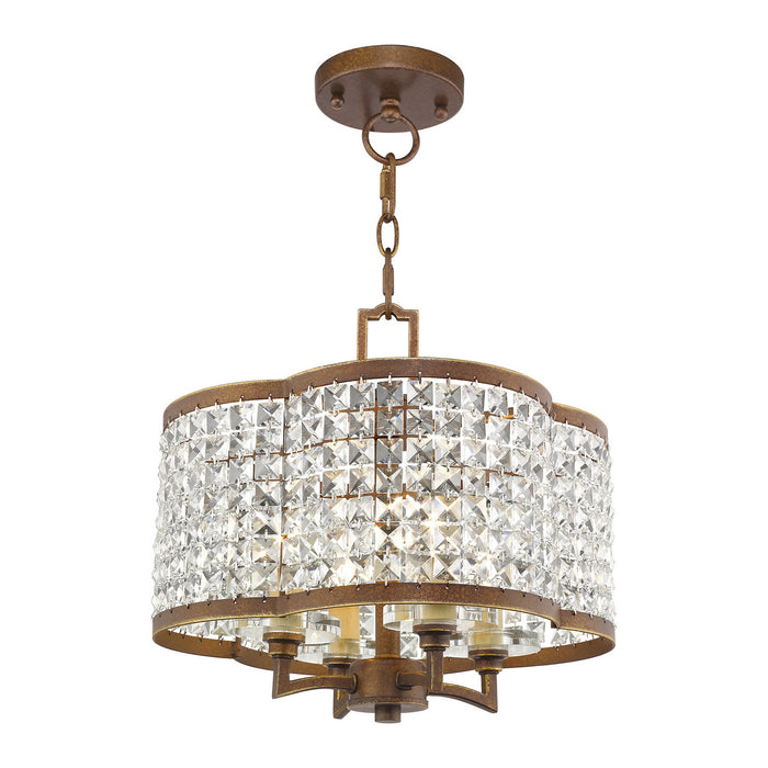 Four Light Mini Chandelier/Ceiling Mount from the Grammercy collection in Hand Painted Palacial Bronze finish