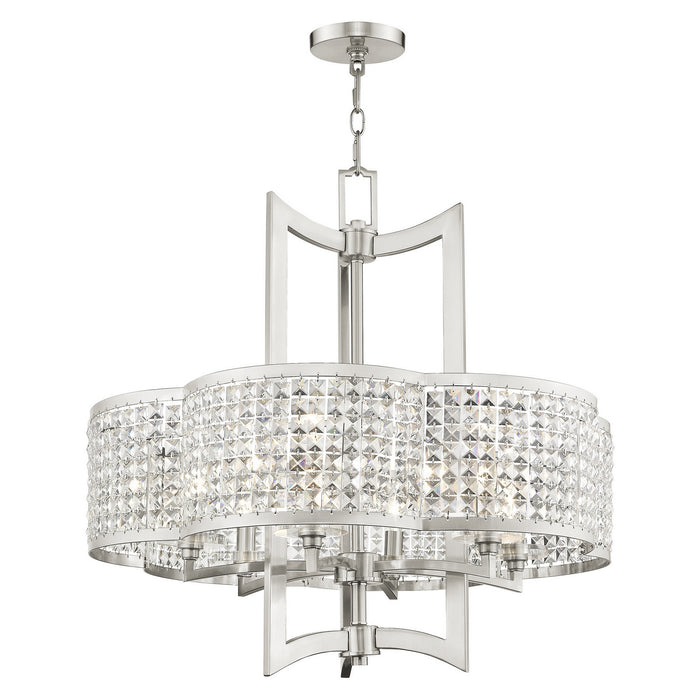 Six Light Chandelier from the Grammercy collection in Brushed Nickel finish