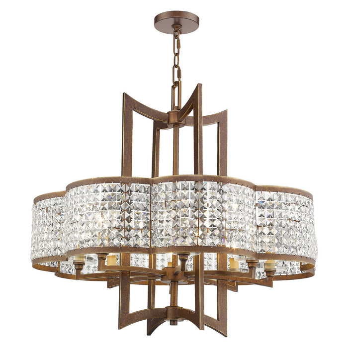 Eight Light Chandelier from the Grammercy collection in Hand Painted Palacial Bronze finish