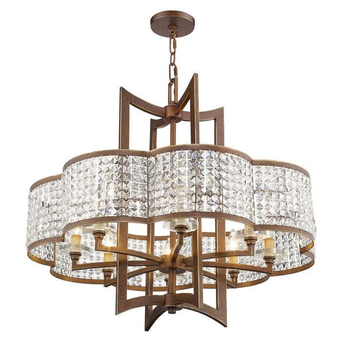 Eight Light Chandelier from the Grammercy collection in Hand Painted Palacial Bronze finish