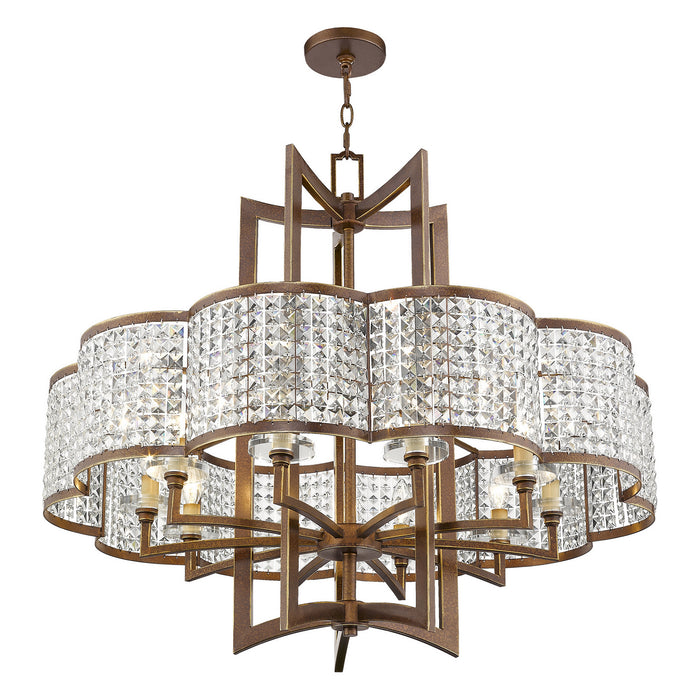 Ten Light Chandelier from the Grammercy collection in Hand Painted Palacial Bronze finish