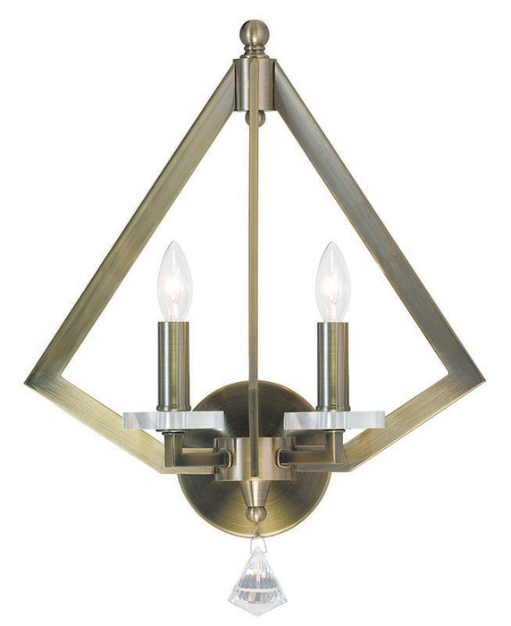 Livex Lighting - 50662-01 - Two Light Wall Sconce - Diamond - Antique Brass