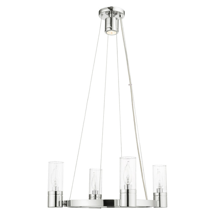Four Light Chandelier from the Midtown collection in Polished Chrome finish