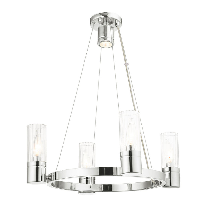 Four Light Chandelier from the Midtown collection in Polished Chrome finish