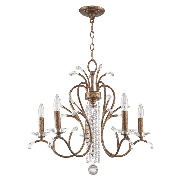 Five Light Chandelier from the Serafina collection in Hand Applied Venetian Golden Bronze finish