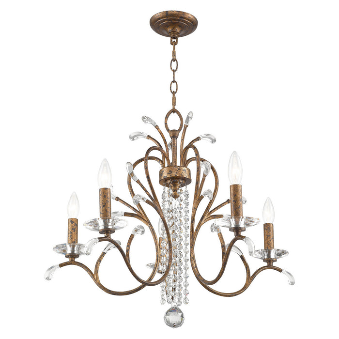 Five Light Chandelier from the Serafina collection in Hand Applied Venetian Golden Bronze finish