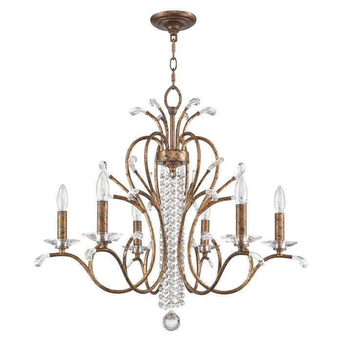 Six Light Chandelier from the Serafina collection in Hand Applied Venetian Golden Bronze finish