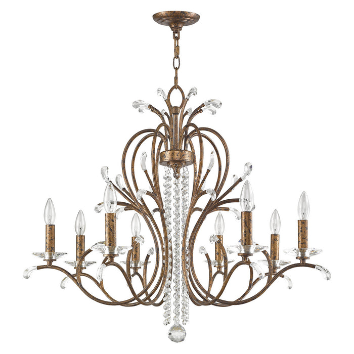 Eight Light Chandelier from the Serafina collection in Hand Applied Venetian Golden Bronze finish