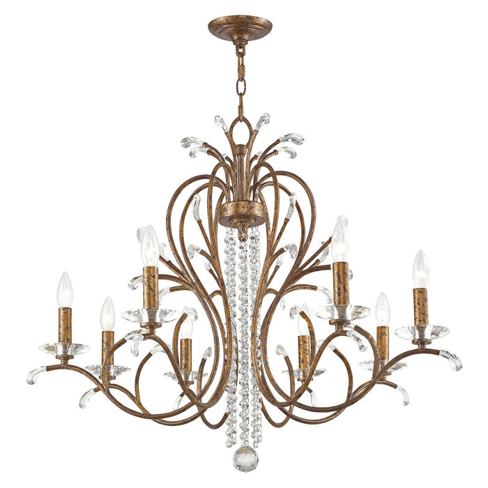 Eight Light Chandelier from the Serafina collection in Hand Applied Venetian Golden Bronze finish