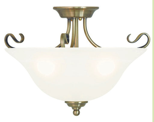 Livex Lighting - 6130-01 - Three Light Ceiling Mount - Coronado - Antique Brass