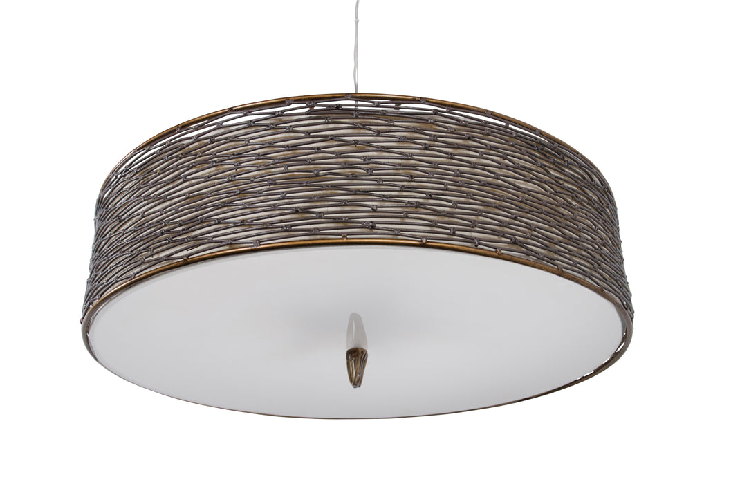 Five Light Pendant from the Flow collection in Hammered Ore finish