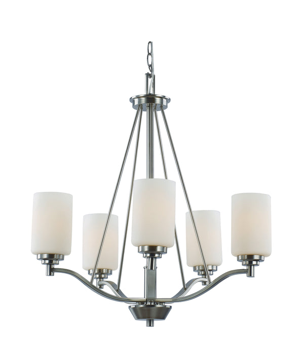 Five Light Chandelier from the Mod Pod collection in Brushed Nickel finish