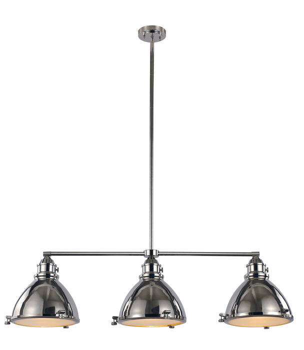 Three Light Island Pendant from the Performance collection in Polished Nickel finish