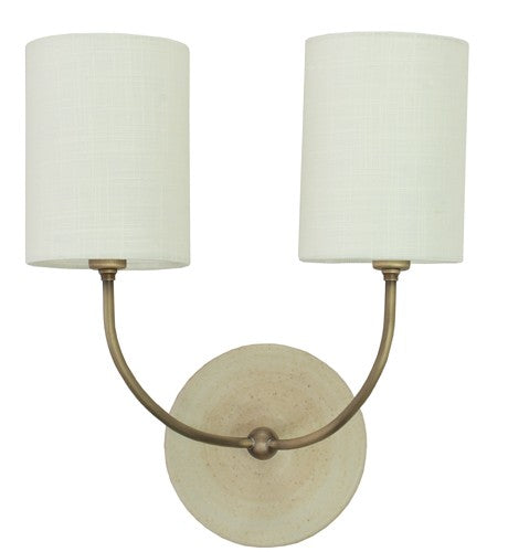 House of Troy - GS775-2-ABOT - Two Light Wall Lamp - Scatchard - Oatmeal And Antique Brass