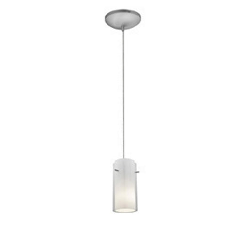 Access - 28033-1C-BS/CLOP - One Light Pendant - Glass`n Glass Cylinder - Brushed Steel
