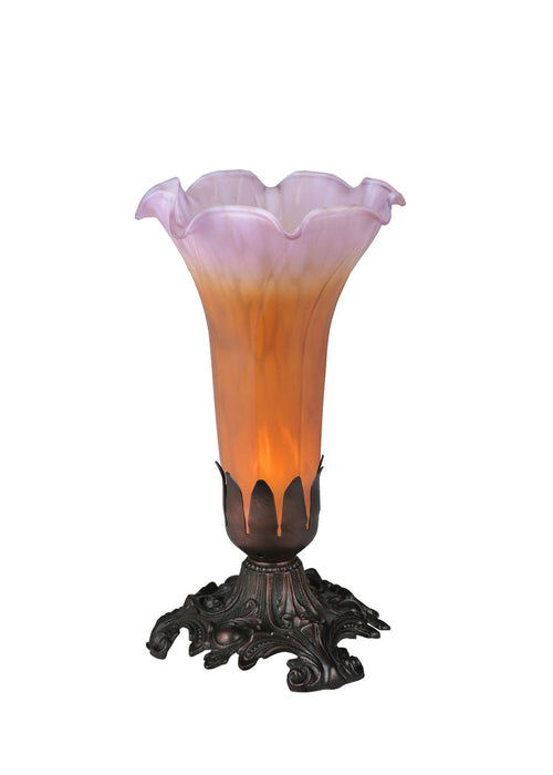 Meyda Tiffany - 11295 - One Light Accent Lamp - Amber/Purple Pond Lily - Antique
