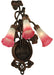 Meyda Tiffany - 11318 - Three Light Wall Sconce - Pink/White Pond Lily - Mahogany Bronze