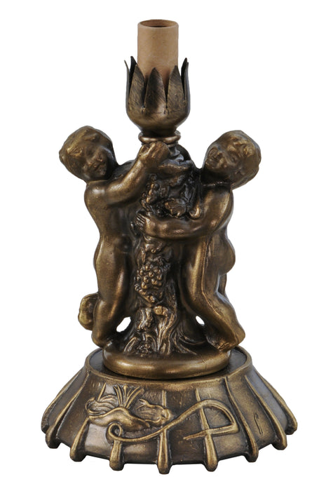 Meyda Tiffany - 10167 - One Light Table Base - Twin Cherub - Antique Copper