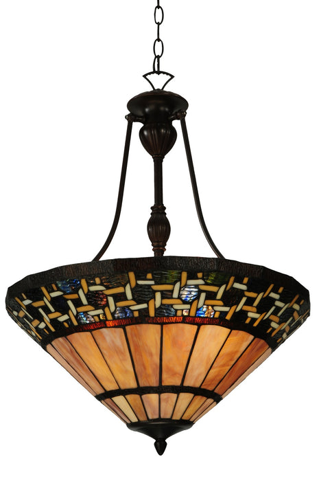 Meyda Tiffany - 125115 - Three Light Inverted Pendant - Ilona - Mahogany Bronze