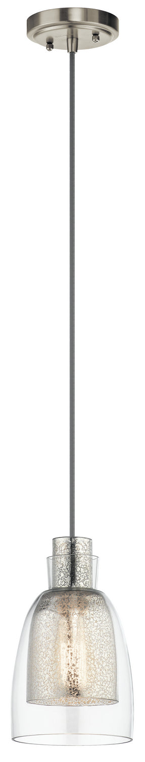 Kichler - 43625NI - One Light Mini Pendant - Evie - Brushed Nickel