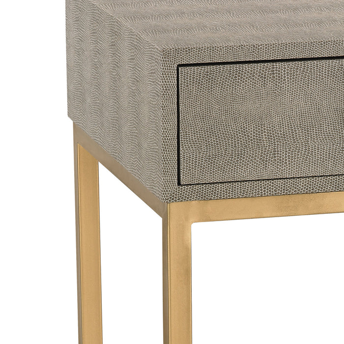 Side Table from the Accent Table collection in Gold, Grey Faux Shagreen, Grey Faux Shagreen finish
