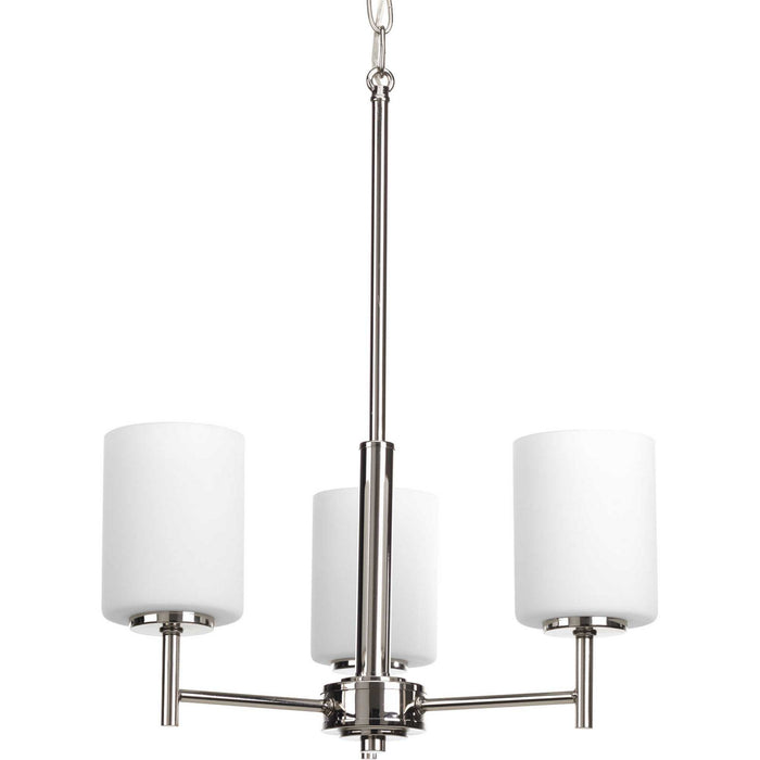 Three Light Chandelier from the Replay collection in Polished Nickel finish