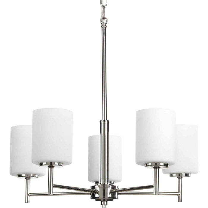 Five Light Chandelier from the Replay collection in Polished Nickel finish
