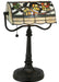Meyda Tiffany - 130760 - One Light Banker`S Lamp - Vineyard - White Beige Green Peach Mahogany Bronze