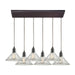ELK Home - 10435/6RC - Six Light Pendant - Hand Formed Glass - Oil Rubbed Bronze