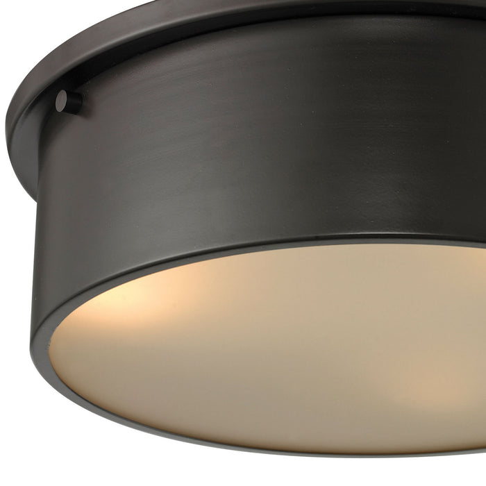 Three Light Flush Mount from the Simpson collection in Oil Rubbed Bronze finish