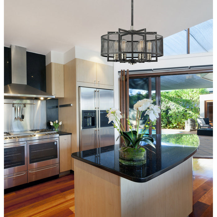 Six Light Chandelier from the Slatington collection in Brushed Nickel finish