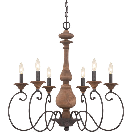 Quoizel - ABN5006RK - Six Light Chandelier - Auburn - Rustic Black