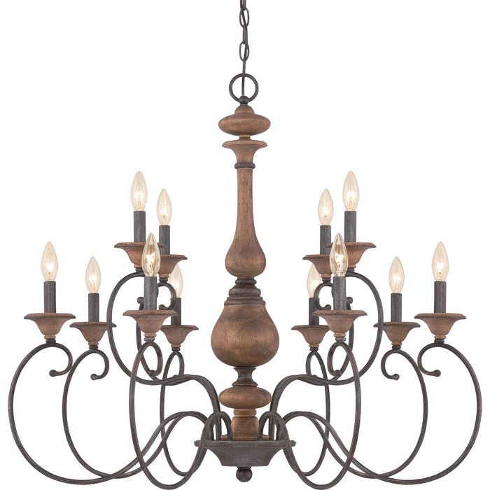 12 Light Chandelier from the Auburn collection in Rustic Black finish