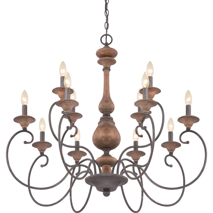 12 Light Chandelier from the Auburn collection in Rustic Black finish