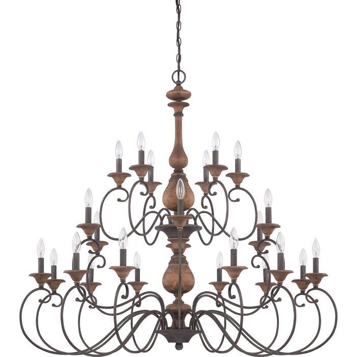 24 Light Chandelier from the Auburn collection in Rustic Black finish