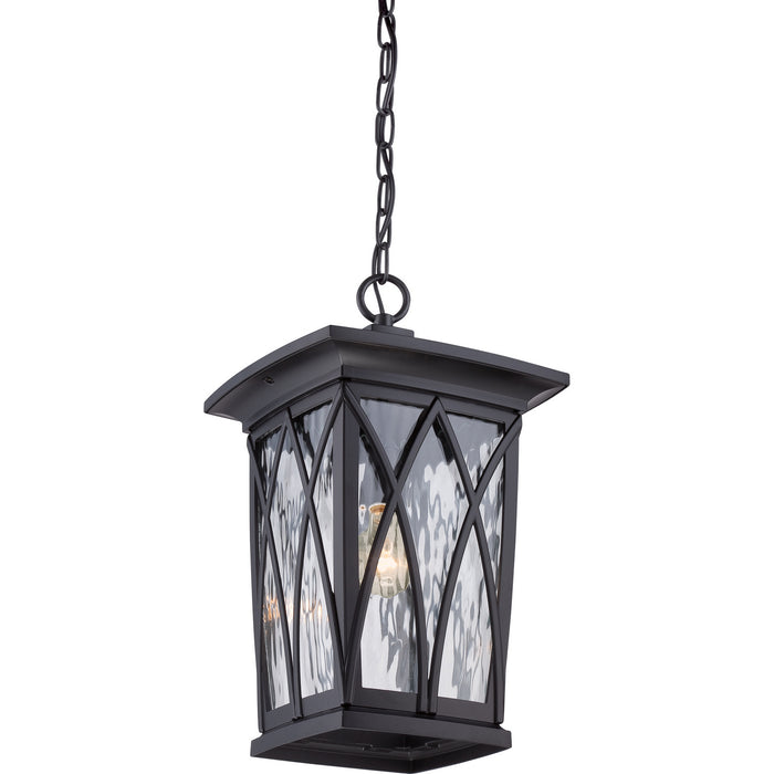 One Light Outdoor Hanging Lantern from the Grover collection in Mystic Black finish