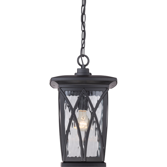 One Light Outdoor Hanging Lantern from the Grover collection in Mystic Black finish